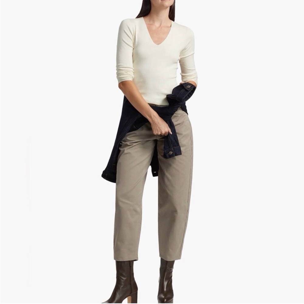NWT Splendid tawny taupe cotton blend barrel pants S